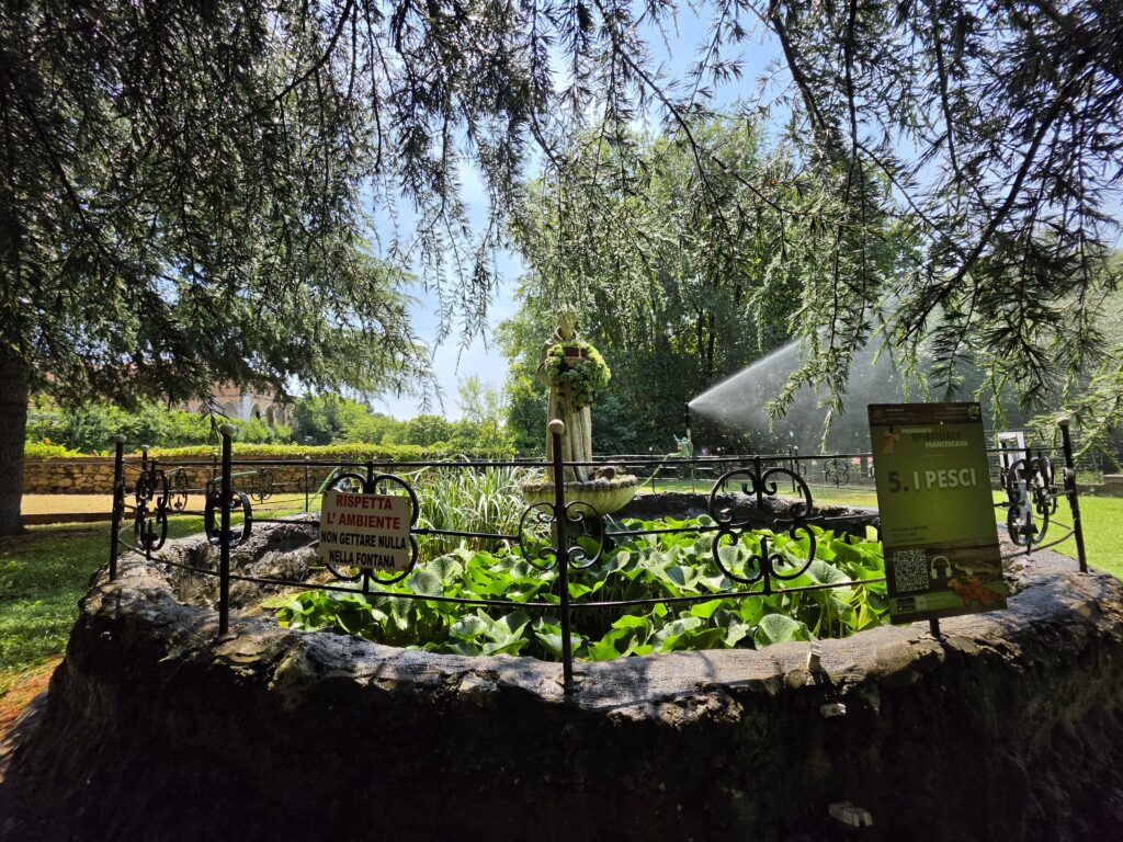 Eremo di Santa Chiara fontana pesci perfetta letizia lonigo